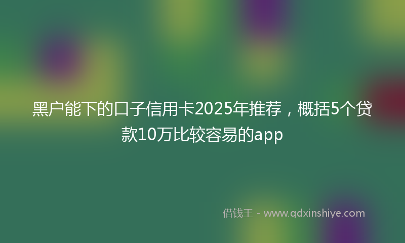 黑户能下的口子信用卡2025年推荐，概括5个贷款10万比较容易的app