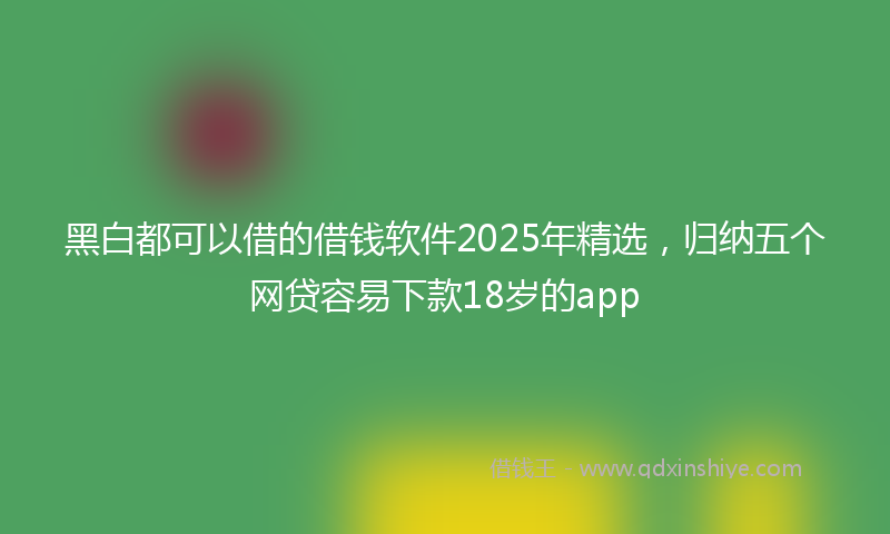 黑白都可以借的借钱软件2025年精选，归纳五个网贷容易下款18岁的app