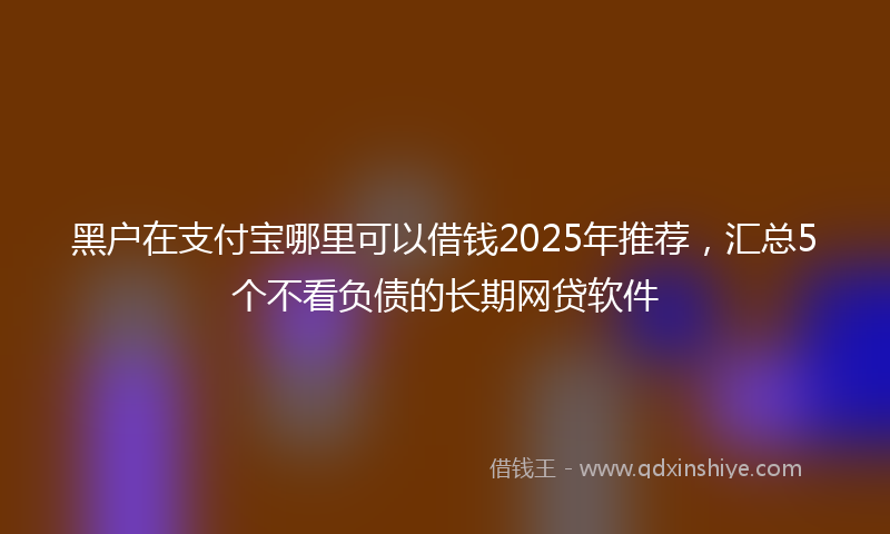 黑户在支付宝哪里可以借钱2025年推荐，汇总5个不看负债的长期网贷软件