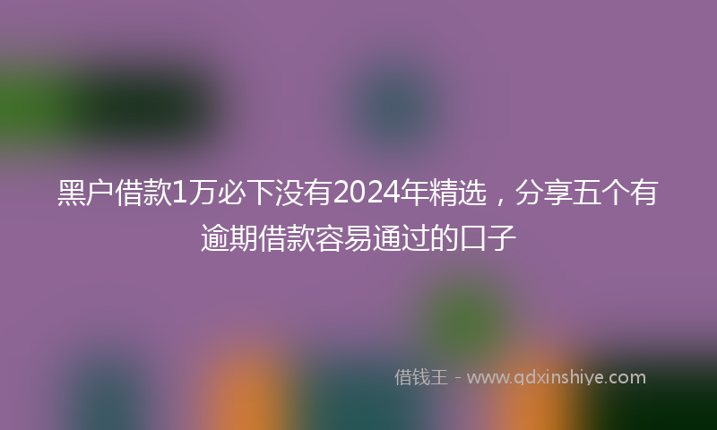 黑户借款1万必下没有2024年精选，分享五个有逾期借款容易通过的口子