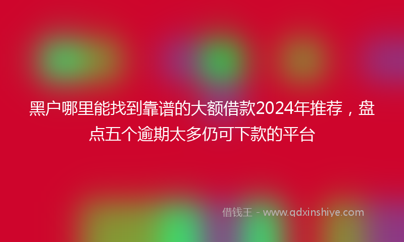 黑户哪里能找到靠谱的大额借款2024年推荐，盘点五个逾期太多仍可下款的平台