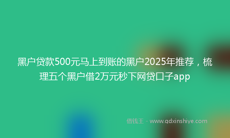 黑户贷款500元马上到账的黑户2025年推荐，梳理五个黑户借2万元秒下网贷口子app