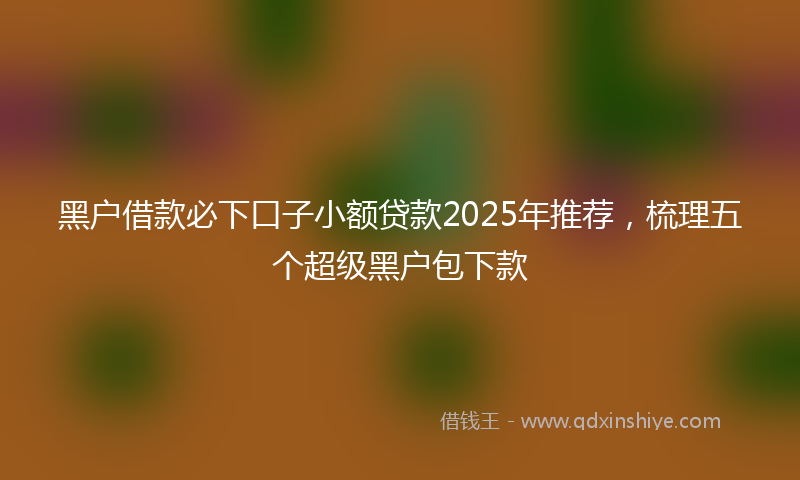 黑户借款必下口子小额贷款2025年推荐，梳理五个超级黑户包下款
