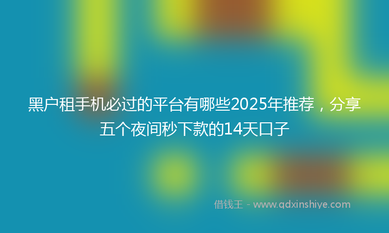 黑户租手机必过的平台有哪些2025年推荐，分享五个夜间秒下款的14天口子