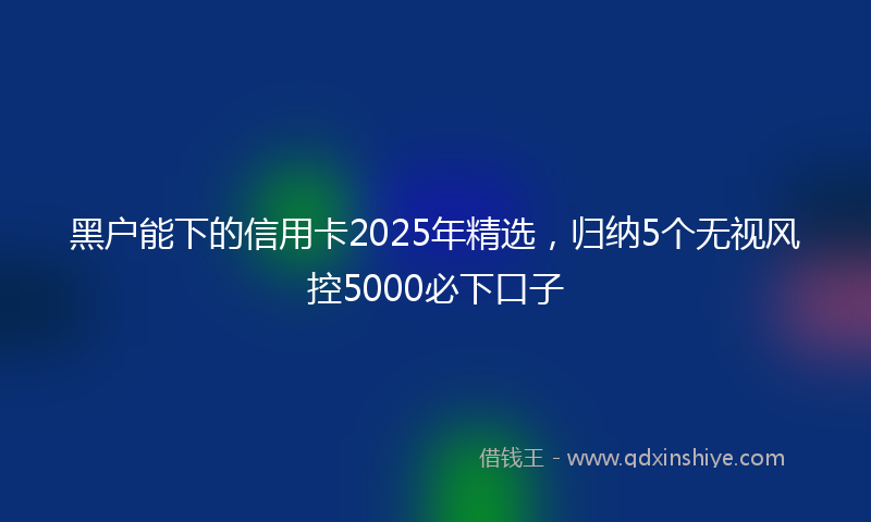 黑户能下的信用卡2025年精选，归纳5个无视风控5000必下口子
