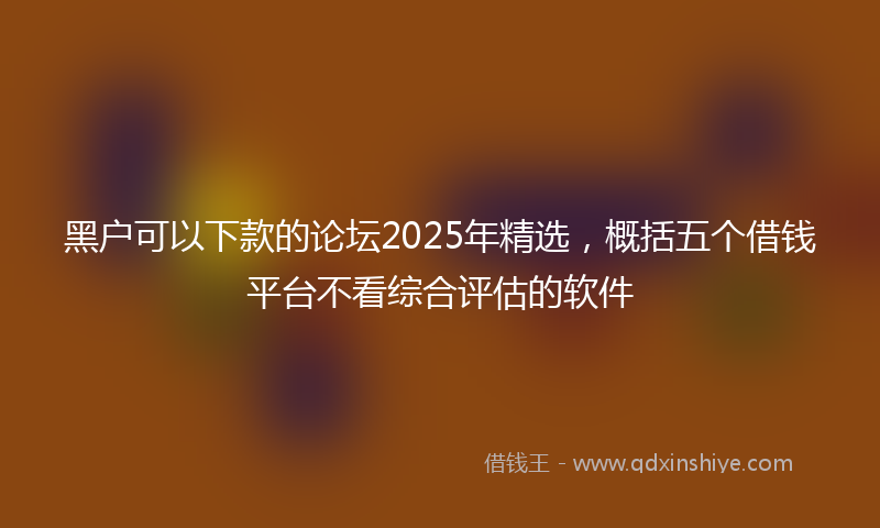 黑户可以下款的论坛2025年精选，概括五个借钱平台不看综合评估的软件