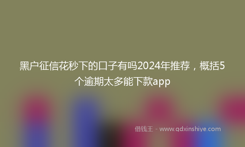 黑户征信花秒下的口子有吗2024年推荐，概括5个逾期太多能下款app