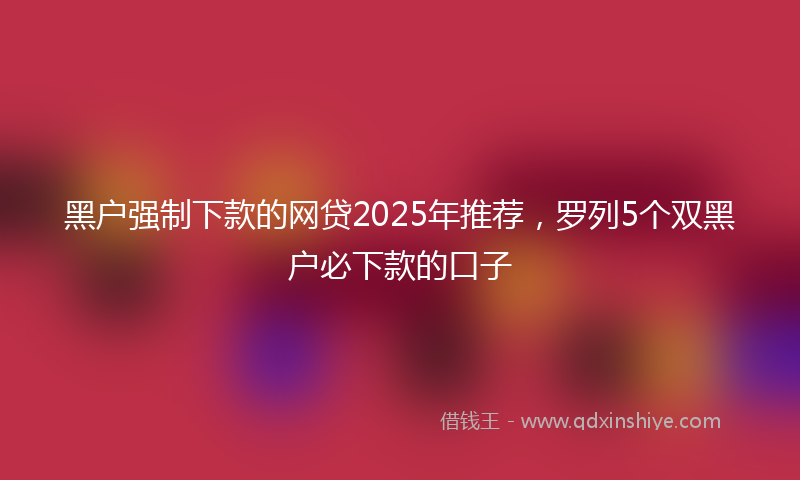 黑户强制下款的网贷2025年推荐，罗列5个双黑户必下款的口子