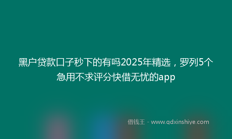 黑户贷款口子秒下的有吗2025年精选，罗列5个急用不求评分快借无忧的app
