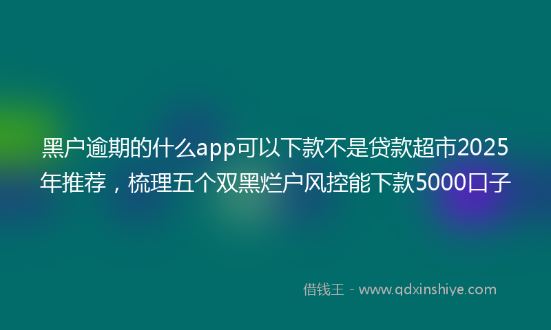 黑户逾期的什么app可以下款不是贷款超市2025年推荐，梳理五个双黑烂户风控能下款5000口子