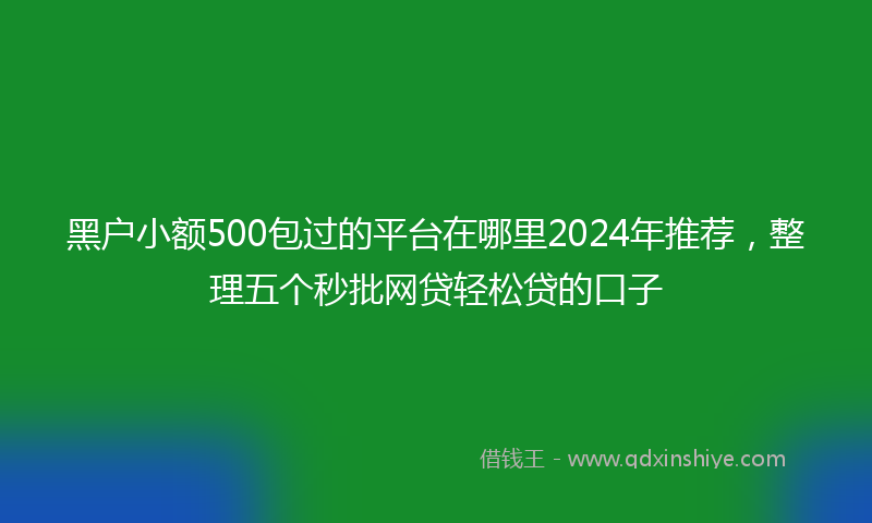 黑户小额500包过的平台在哪里2024年推荐，整理五个秒批网贷轻松贷的口子