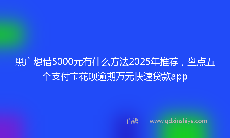 黑户想借5000元有什么方法2025年推荐，盘点五个支付宝花呗逾期万元快速贷款app