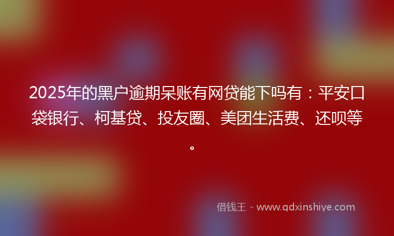 2025年的黑户逾期呆账有网贷能下吗有：平安口袋银行、柯基贷、投友圈、美团生活费、还呗等。
