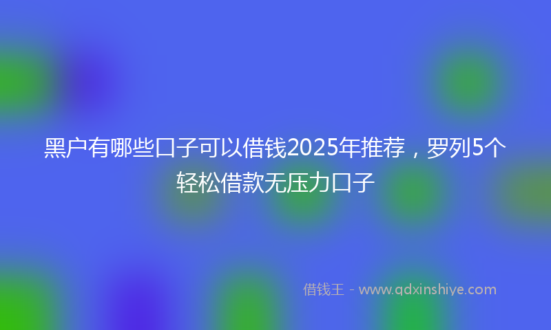 黑户有哪些口子可以借钱2025年推荐，罗列5个轻松借款无压力口子