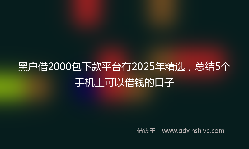 黑户借2000包下款平台有2025年精选，总结5个手机上可以借钱的口子
