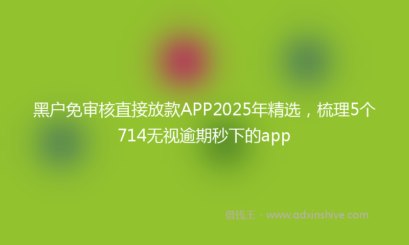 黑户免审核直接放款APP2025年精选，梳理5个714无视逾期秒下的app