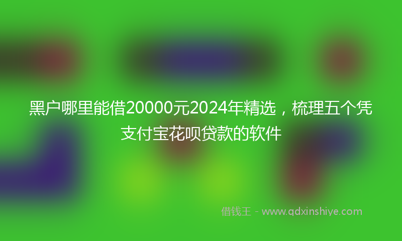 黑户哪里能借20000元2024年精选，梳理五个凭支付宝花呗贷款的软件