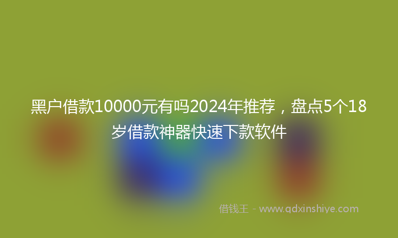 黑户借款10000元有吗2024年推荐，盘点5个18岁借款神器快速下款软件