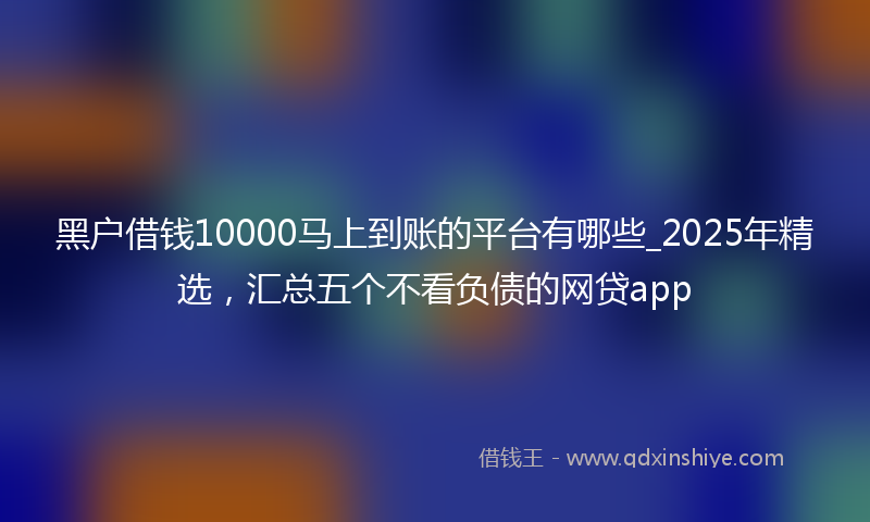 黑户借钱10000马上到账的平台有哪些_2025年精选，汇总五个不看负债的网贷app