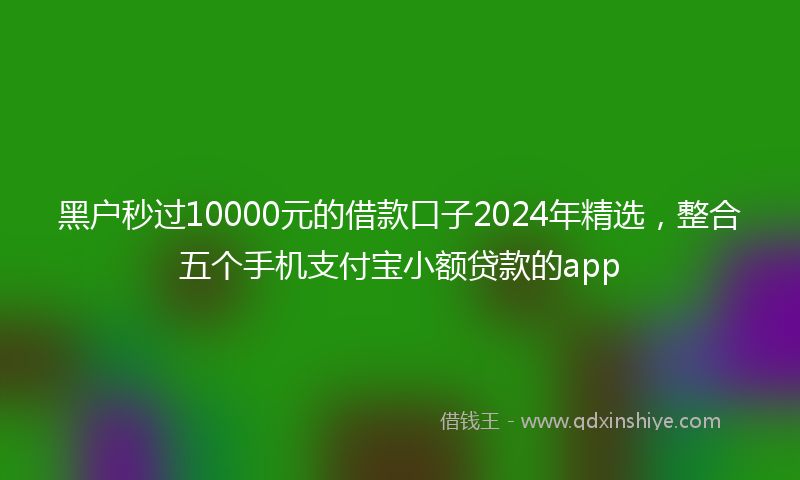 黑户秒过10000元的借款口子2024年精选，整合五个手机支付宝小额贷款的app