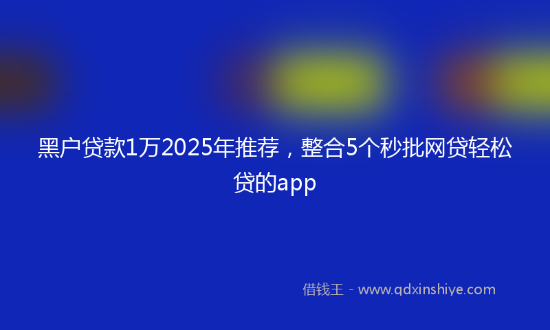 黑户贷款1万2025年推荐，整合5个秒批网贷轻松贷的app