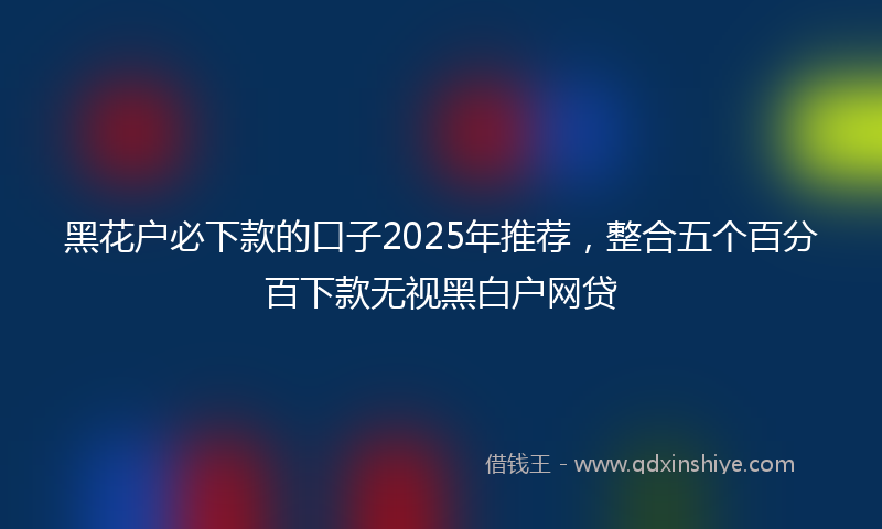 黑花户必下款的口子2025年推荐，整合五个百分百下款无视黑白户网贷