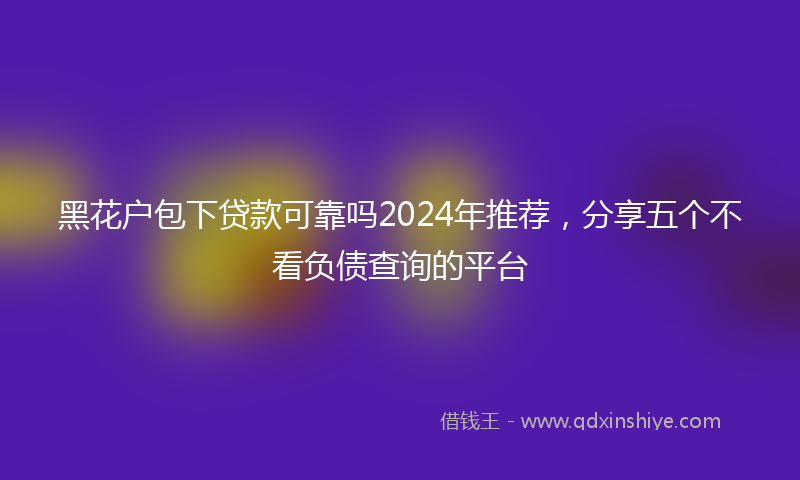 黑花户包下贷款可靠吗2024年推荐，分享五个不看负债查询的平台
