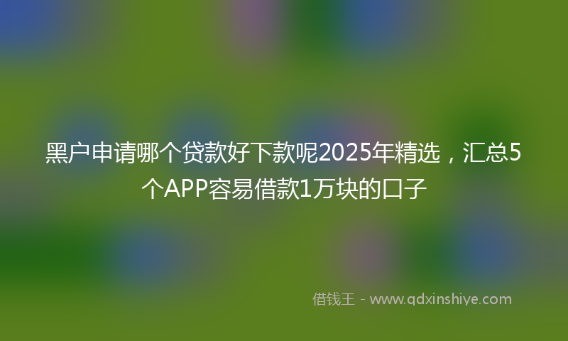 黑户申请哪个贷款好下款呢2025年精选，汇总5个APP容易借款1万块的口子