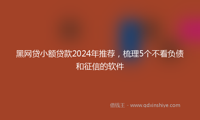 黑网贷小额贷款2024年推荐，梳理5个不看负债和征信的软件