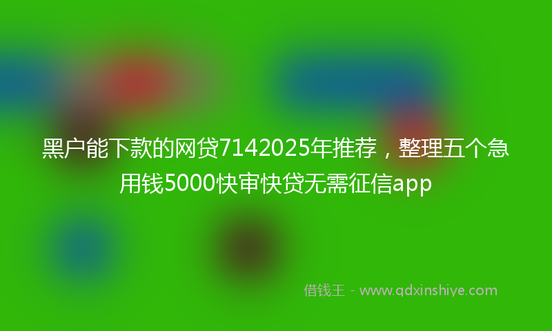 黑户能下款的网贷7142025年推荐，整理五个急用钱5000快审快贷无需征信app