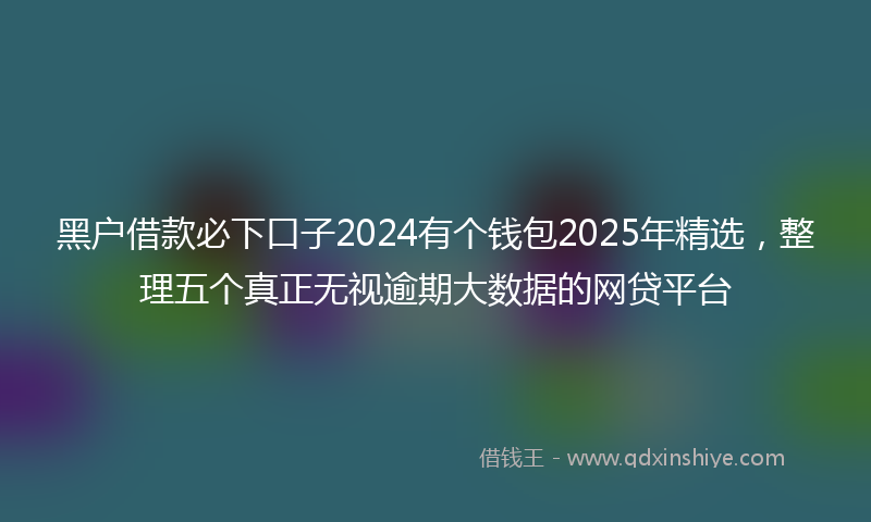 黑户借款必下口子2024有个钱包2025年精选，整理五个真正无视逾期大数据的网贷平台
