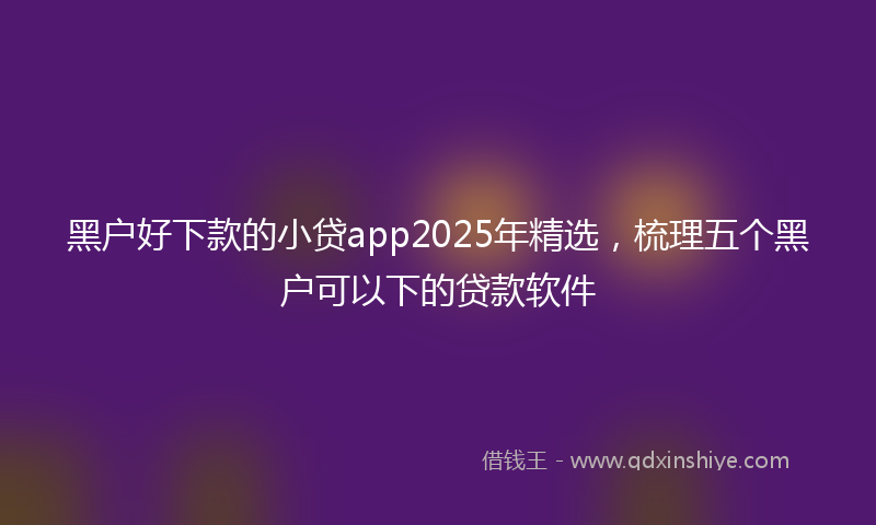 黑户好下款的小贷app2025年精选，梳理五个黑户可以下的贷款软件