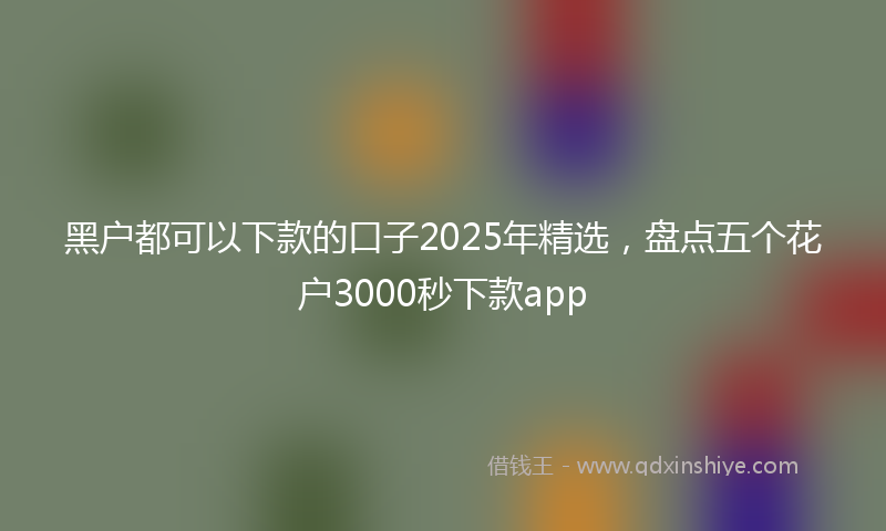 黑户都可以下款的口子2025年精选，盘点五个花户3000秒下款app