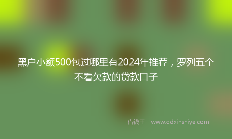 黑户小额500包过哪里有2024年推荐，罗列五个不看欠款的贷款口子