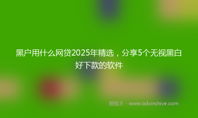 黑户用什么网贷2025年精选，分享5个无视黑白好下款的软件