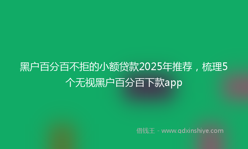 黑户百分百不拒的小额贷款2025年推荐，梳理5个无视黑户百分百下款app