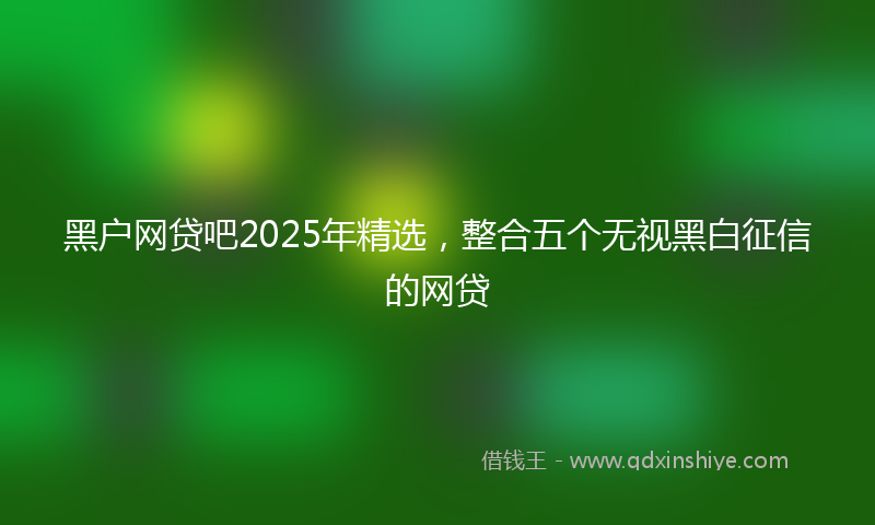 黑户网贷吧2025年精选，整合五个无视黑白征信的网贷
