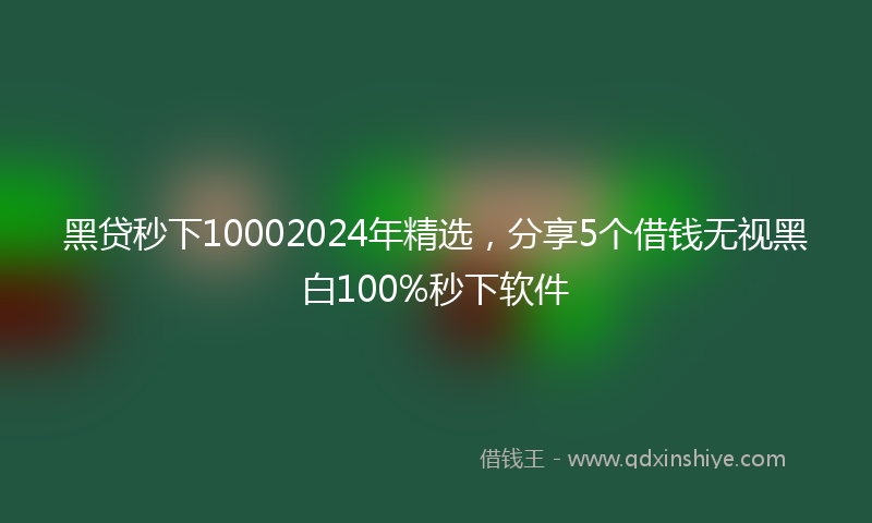 黑贷秒下10002024年精选，分享5个借钱无视黑白100%秒下软件