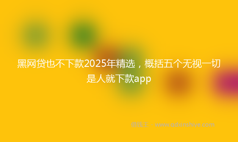 黑网贷也不下款2025年精选，概括五个无视一切是人就下款app