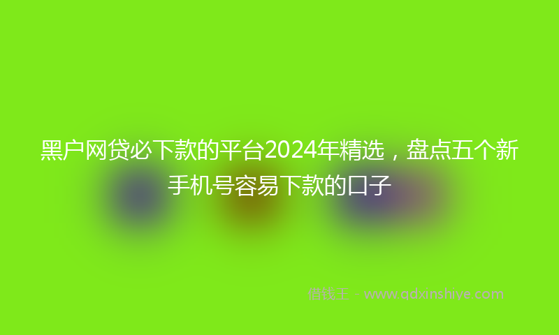 黑户网贷必下款的平台2024年精选，盘点五个新手机号容易下款的口子