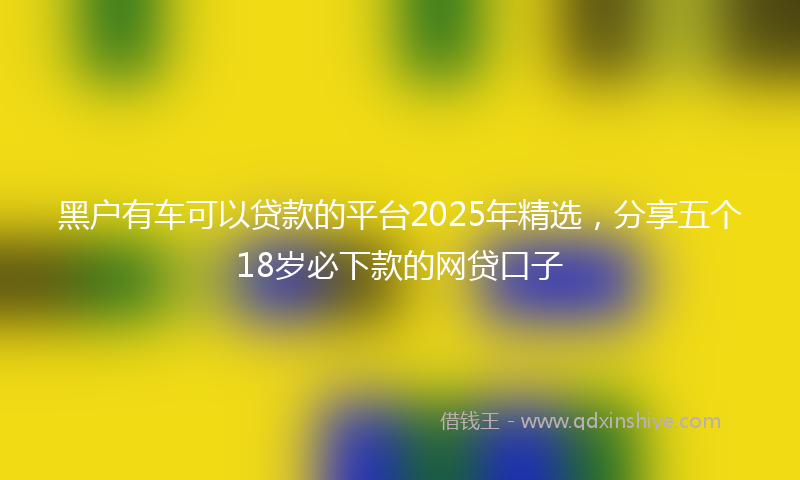 黑户有车可以贷款的平台2025年精选，分享五个18岁必下款的网贷口子