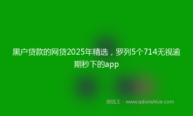 黑户贷款的网贷2025年精选，罗列5个714无视逾期秒下的app