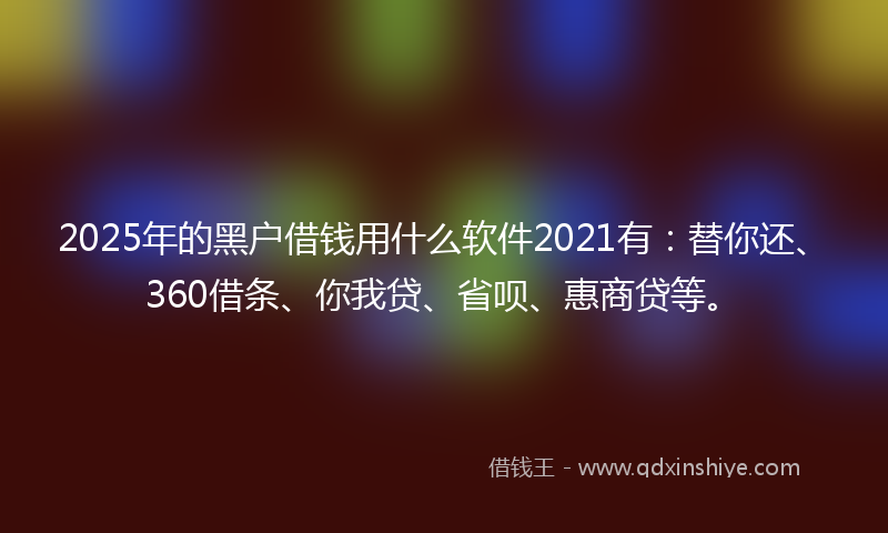 2025年的黑户借钱用什么软件2021有：替你还、360借条、你我贷、省呗、惠商贷等。