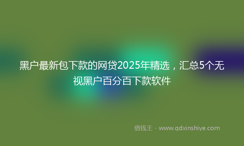 黑户最新包下款的网贷2025年精选，汇总5个无视黑户百分百下款软件