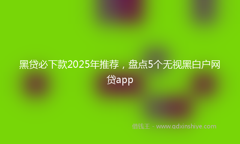 黑贷必下款2025年推荐，盘点5个无视黑白户网贷app