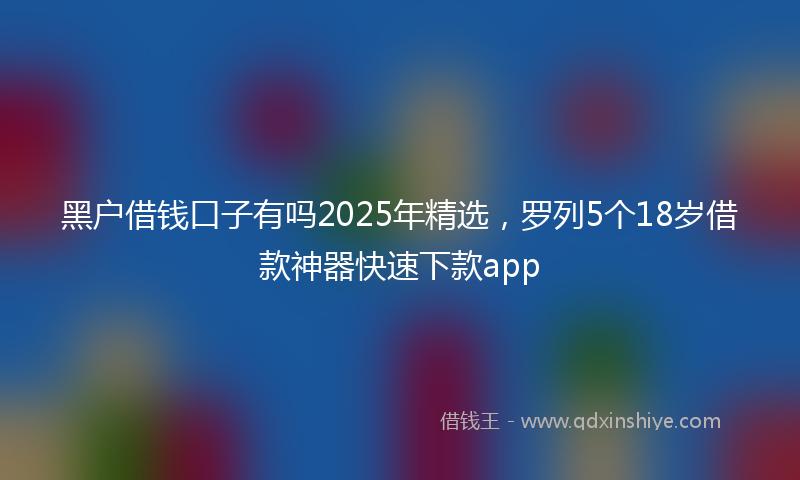 黑户借钱口子有吗2025年精选，罗列5个18岁借款神器快速下款app