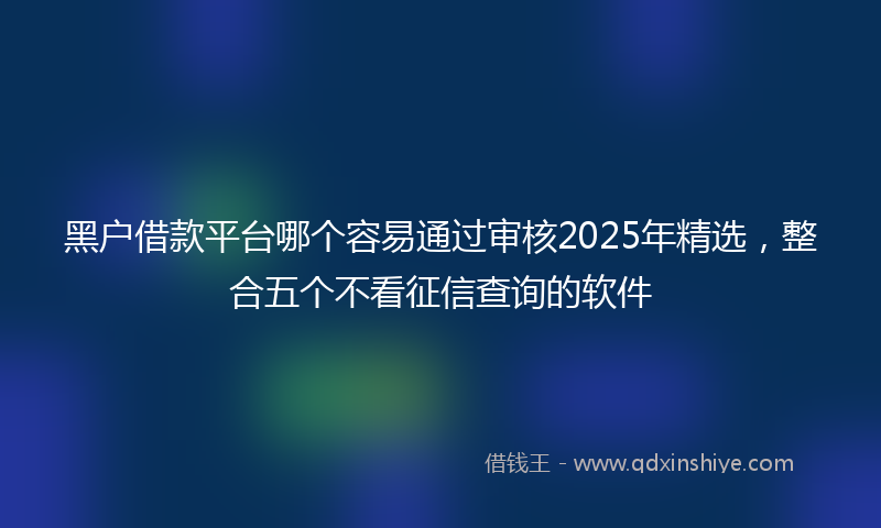 黑户借款平台哪个容易通过审核2025年精选，整合五个不看征信查询的软件