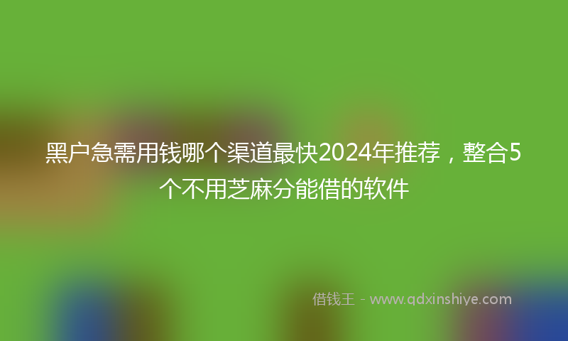 黑户急需用钱哪个渠道最快2024年推荐，整合5个不用芝麻分能借的软件
