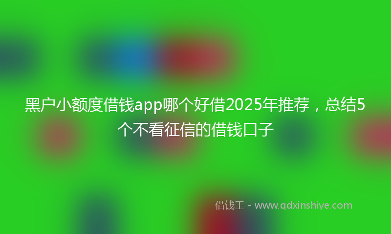 黑户小额度借钱app哪个好借2025年推荐，总结5个不看征信的借钱口子