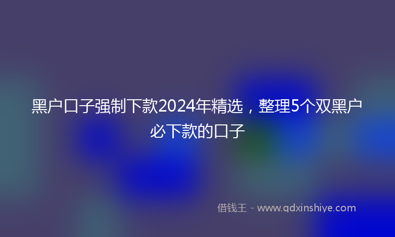 黑户口子强制下款2024年精选，整理5个双黑户必下款的口子